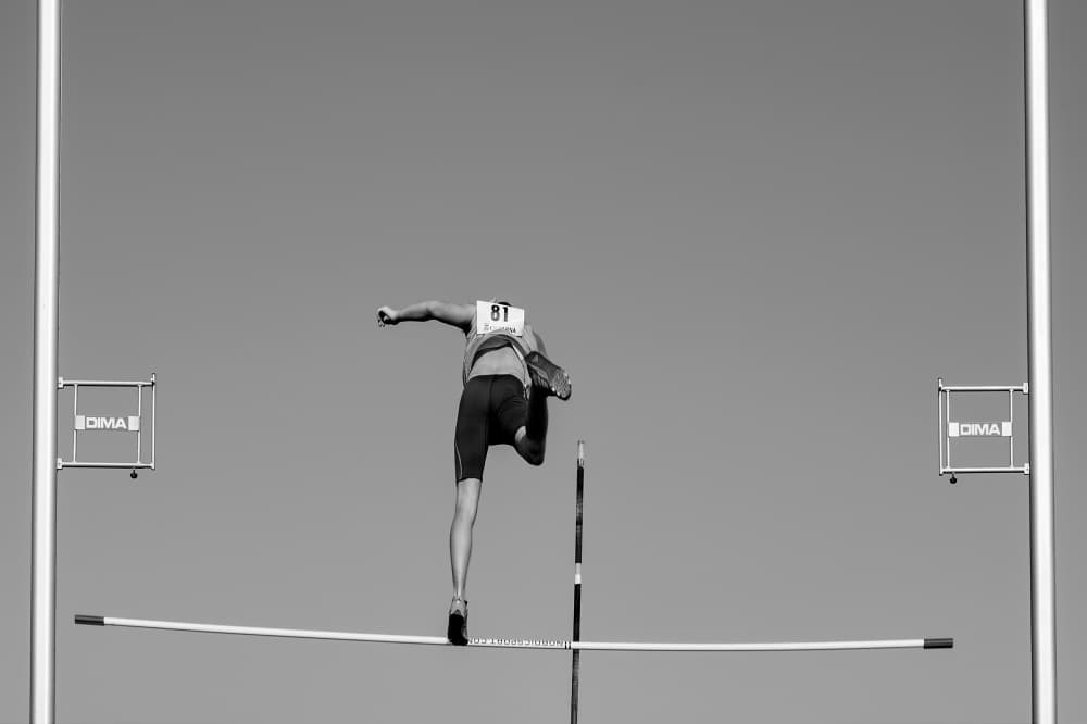 Soaring Pole Vaulter by Jure Kravanja — canvas wall art