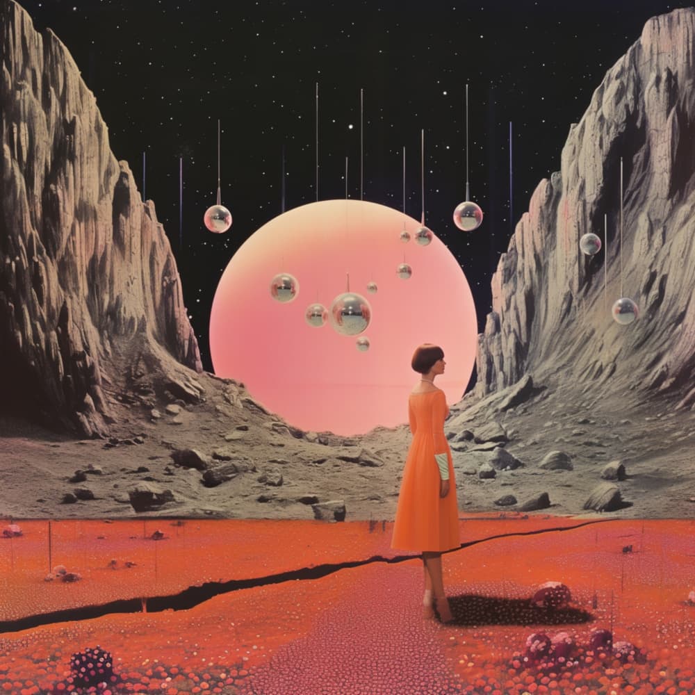 Round Space Collage Art by Samantha Hearn — canvas wall art