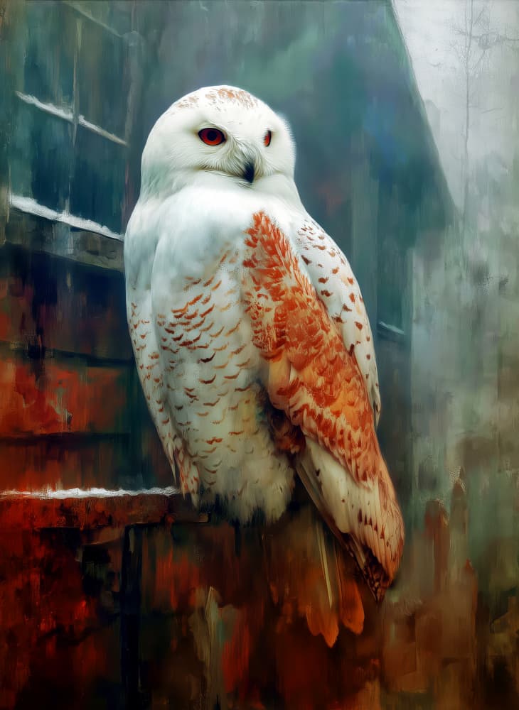 Snowy Owl Gaze by Justyna Jaszke — canvas wall art