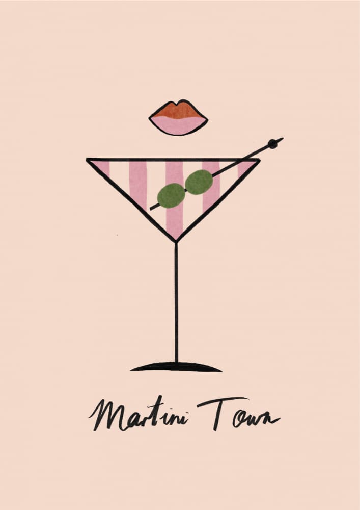 Chic Martini Town by Aislinn Simmonds — canvas wall art