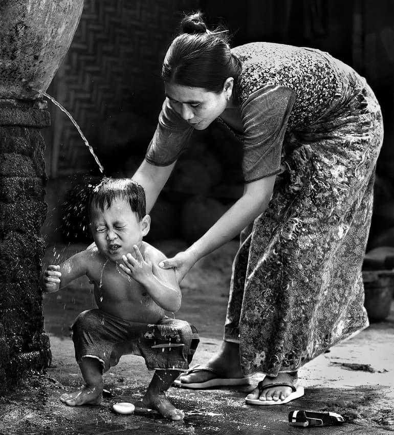 Crying Child's Bath by Sebastian Kisworo — canvas wall art
