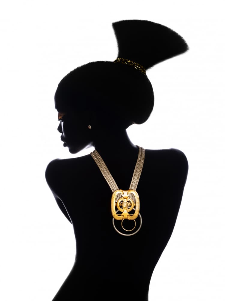 Golden Silhouette Woman by Giorgia Corniola — canvas wall art