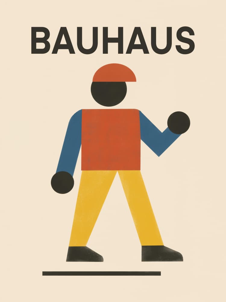Bauhaus Walking Figure by Little Dean — canvas wall art