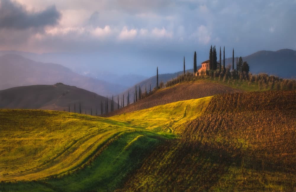 Tuscan Hillside Villa by Sebastian Prioteasa — canvas wall art