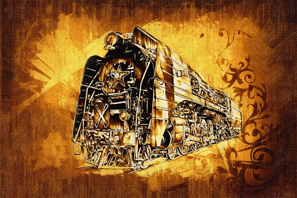 Vintage Steam Locomotive by Rafal Kulik — canvas wall art