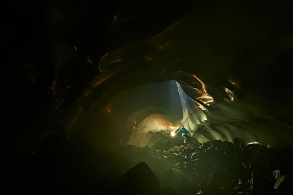 Ice Cave Exploration by Ivan A. Godovikov — canvas wall art