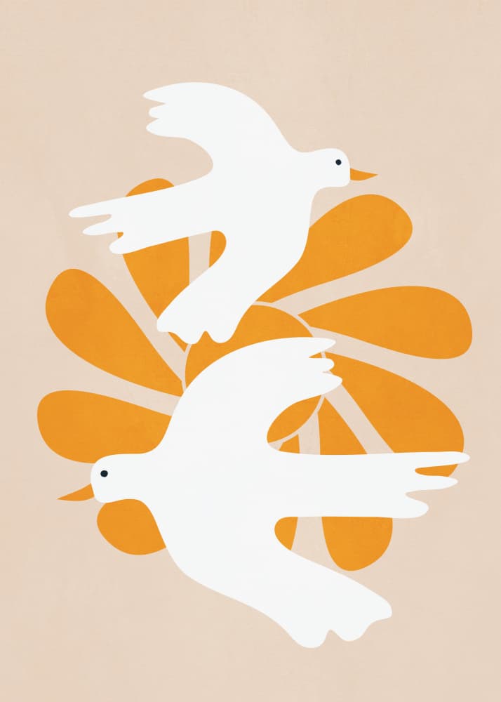 Flying Peace Doves by Flow Line — canvas wall art