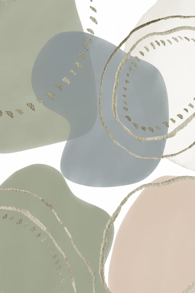 Organic Pastel Gold Shapes by Sally Ann Moss — canvas wall art