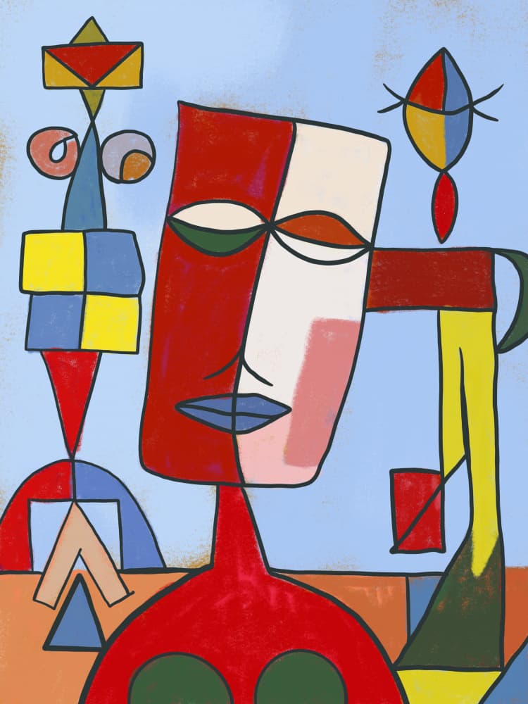 Vibrant Abstract Figures by Little Dean — canvas wall art
