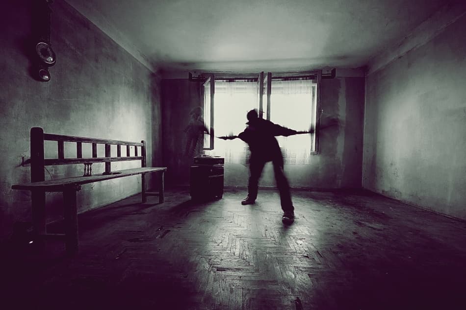 Man in Dark Room by mario grobenski - psychodaddy — canvas wall art