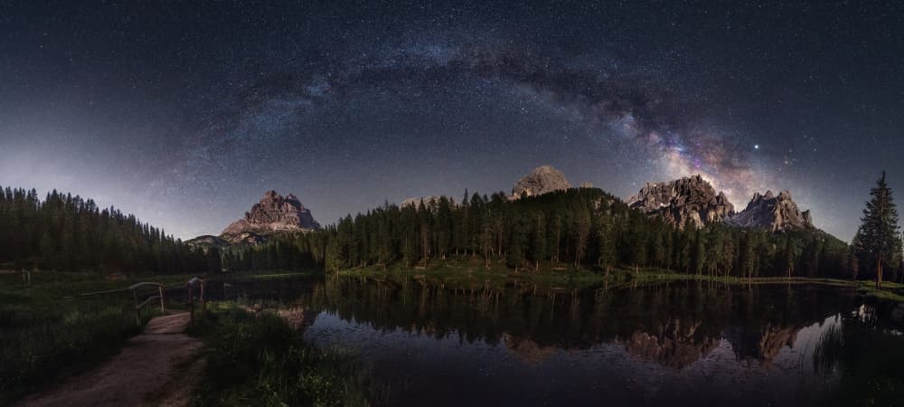 Milky Way Mountain Lake by Jose Parejo — canvas wall art