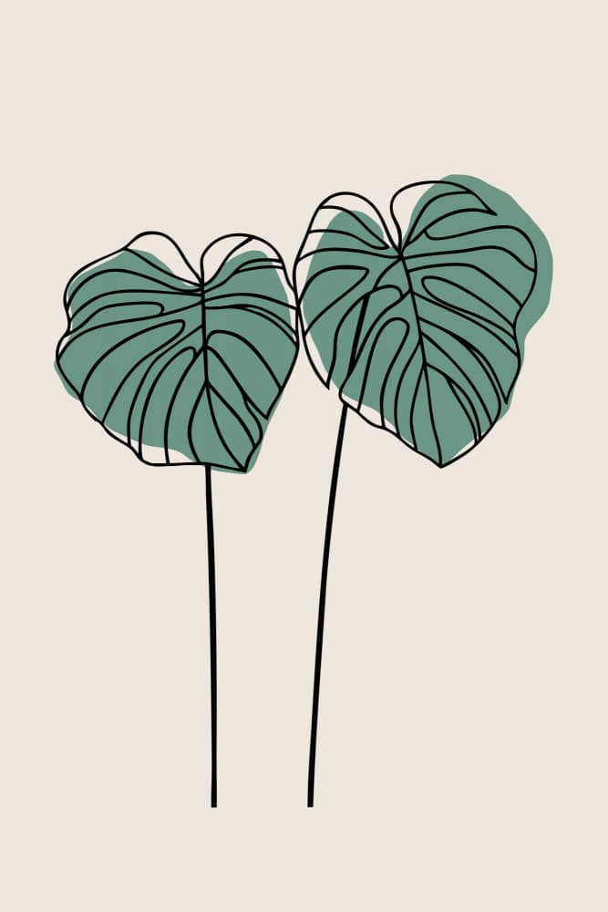 Minimalist Tropical Leaves