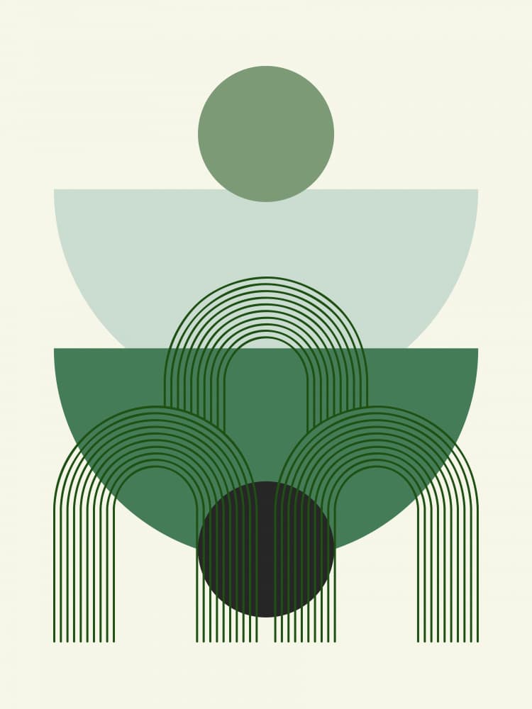 Modern Green Shapes by Little Dean — canvas wall art
