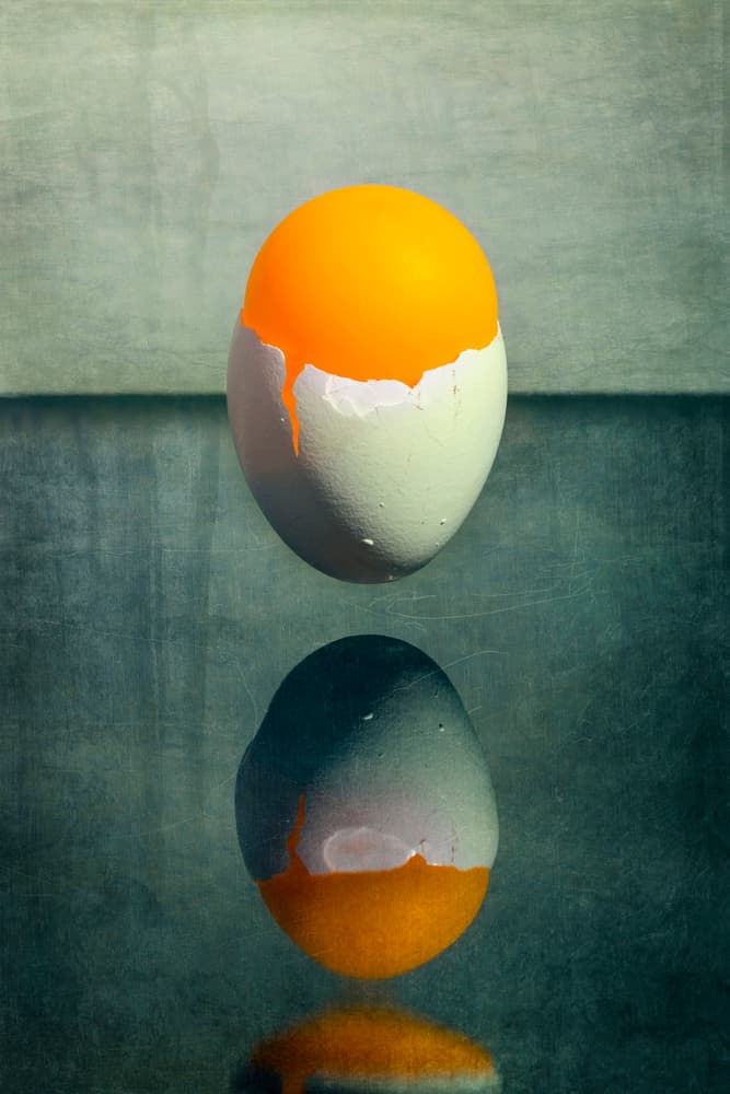 Floating Orange Yolk by Brig Barkow — canvas wall art