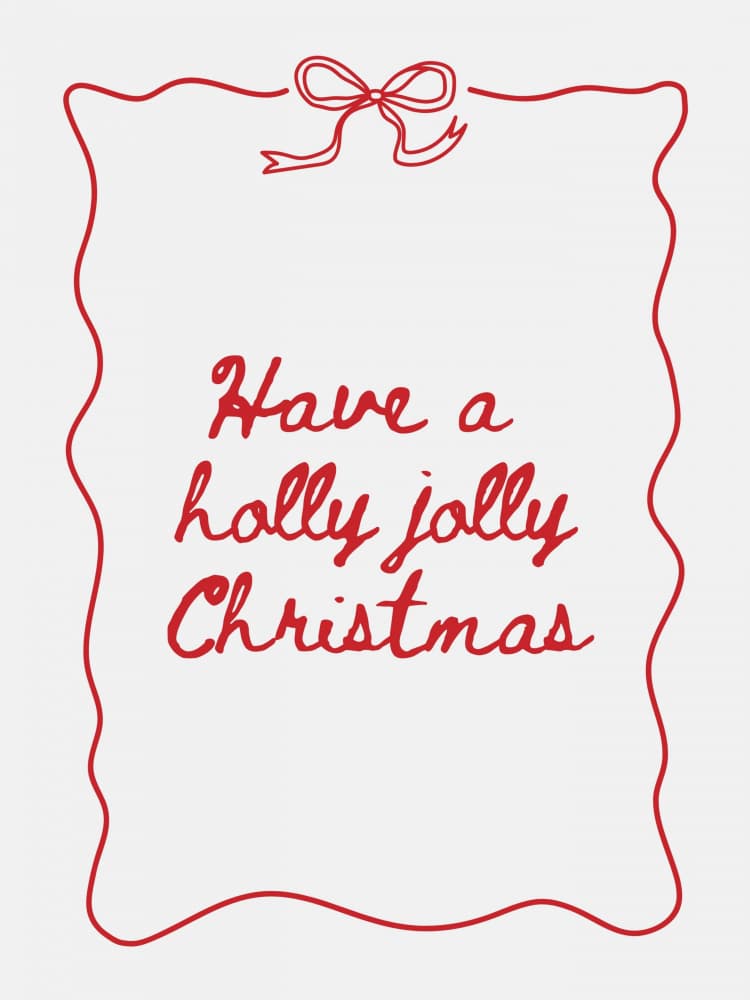 Holly Jolly Christmas Greeting by Jolly and Dash — canvas wall art