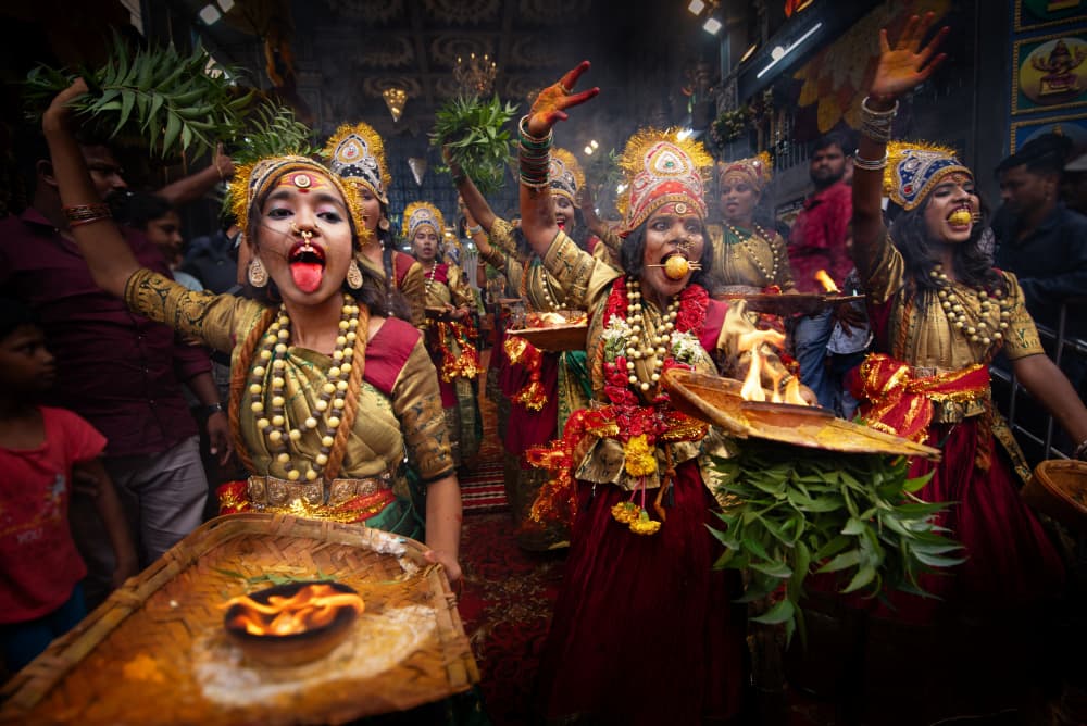 Vibrant Hindu Procession by Vivek Kalla — canvas wall art