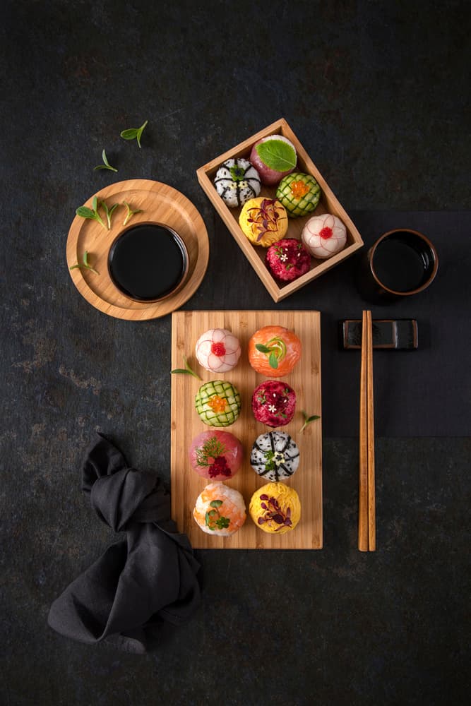 Vibrant Sushi Display by Diana Popescu — canvas wall art