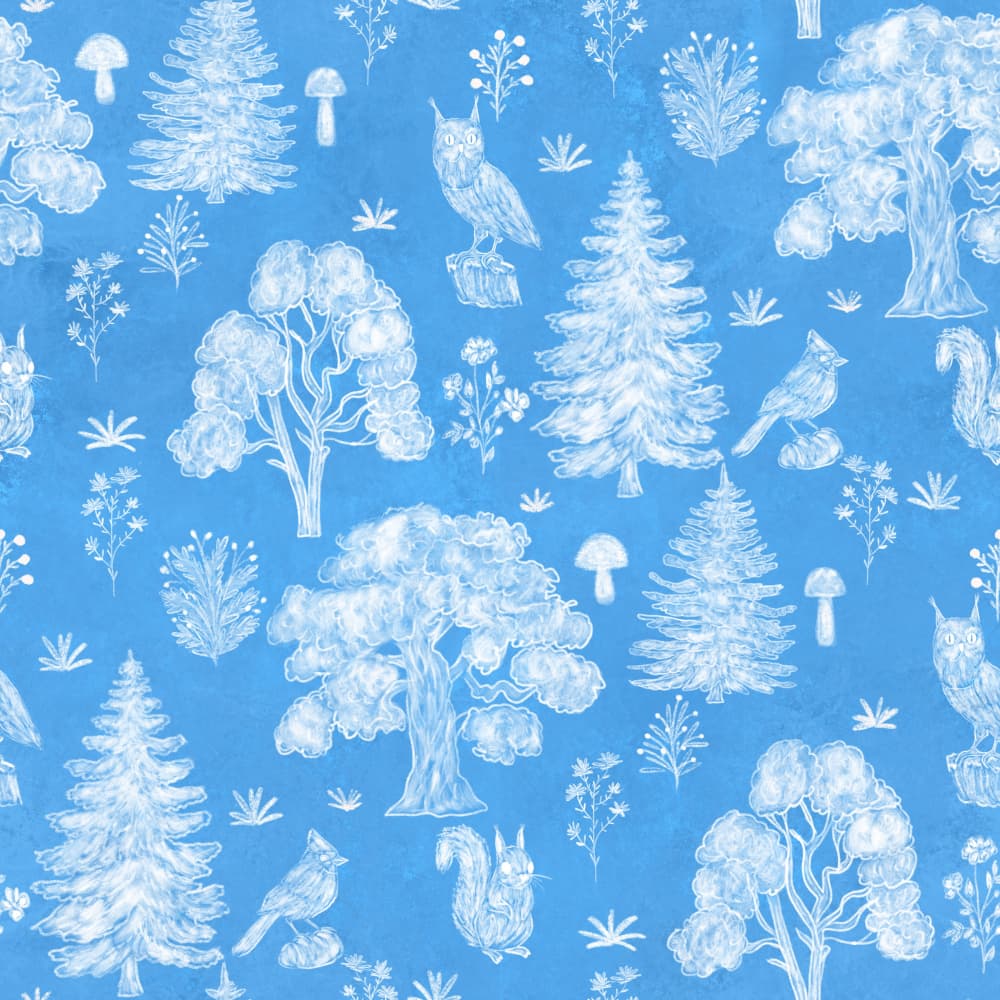 Blue Winter Forest by Aliya Putrus — canvas wall art