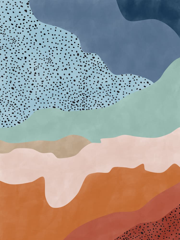 Layered Abstract Landscape by Elena Ristova — canvas wall art