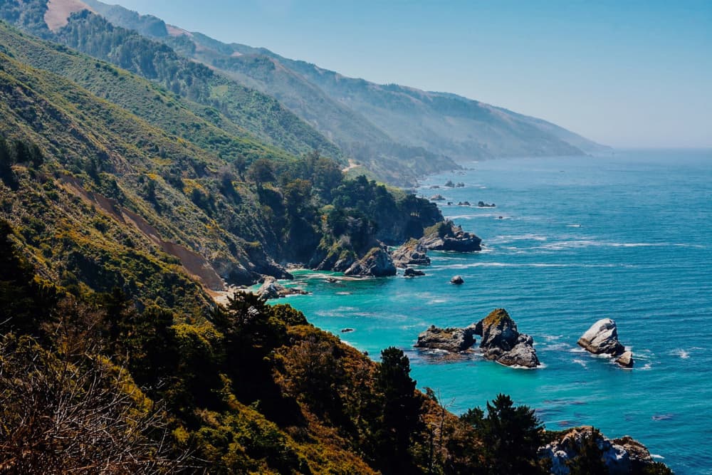 Vibrant Coastal Mountain View by Del Mundo Imagery — canvas wall art