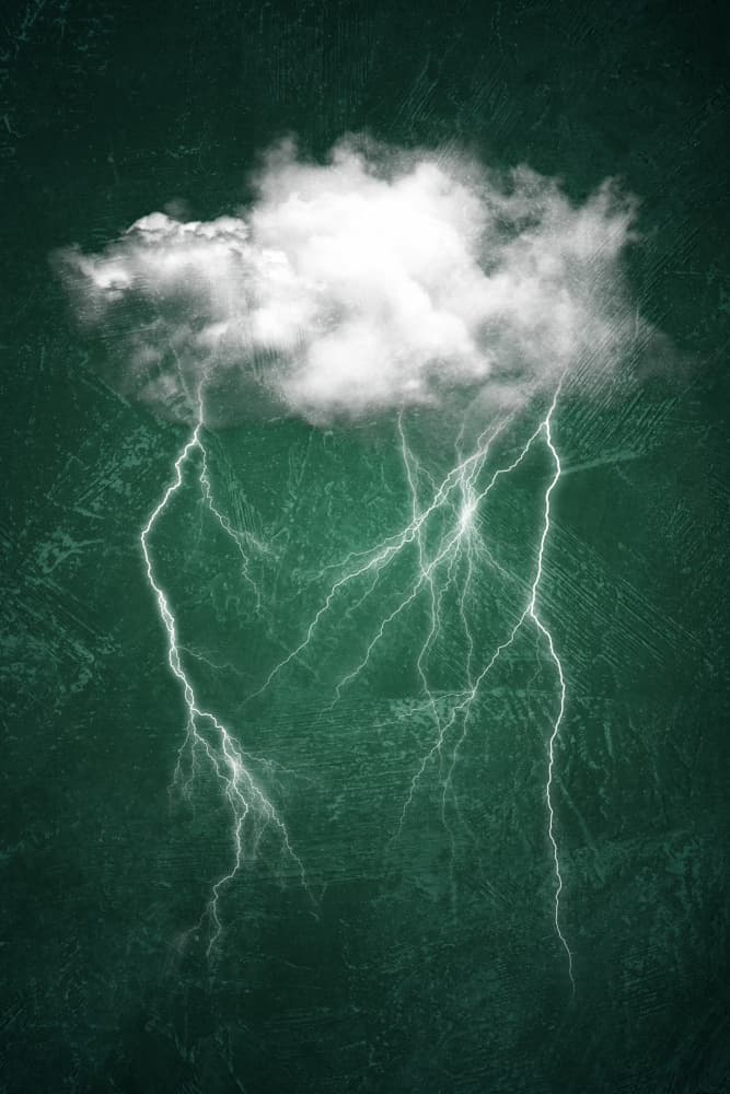 Green Lightning Storm by Ema Paraschiv — canvas wall art