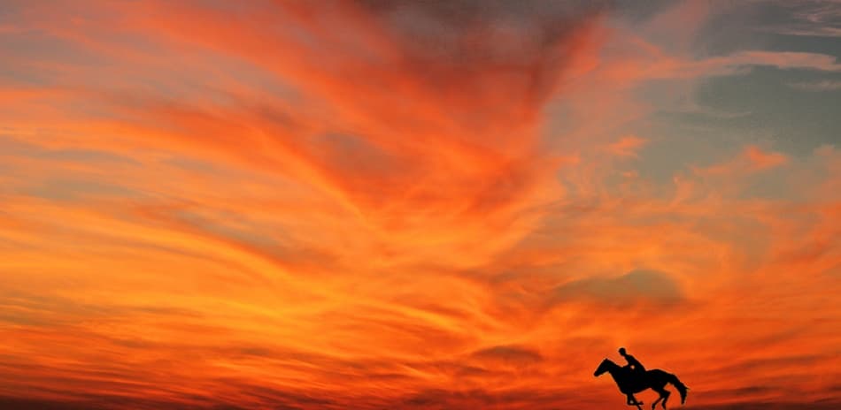 Fiery Sunset Ride by Bror Johansson — canvas wall art