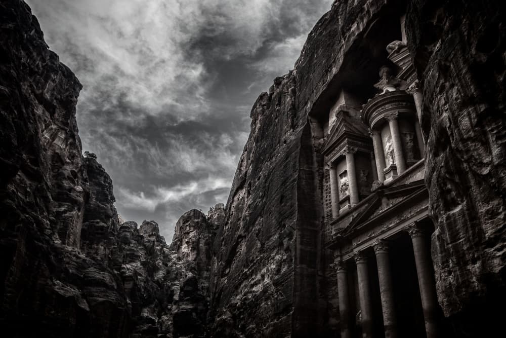 Dramatic Petra Treasury by Pavol Stranak — canvas wall art