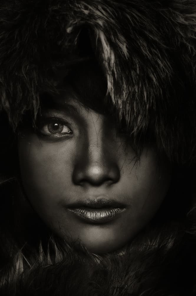 Mysterious Woman in Fur by Hari Sulistiawan — canvas wall art