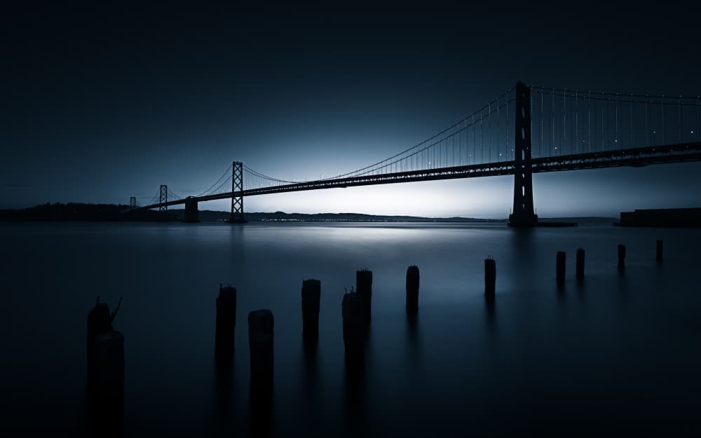 Deep Blue Bridge by Yoshihiko Wada — canvas wall art
