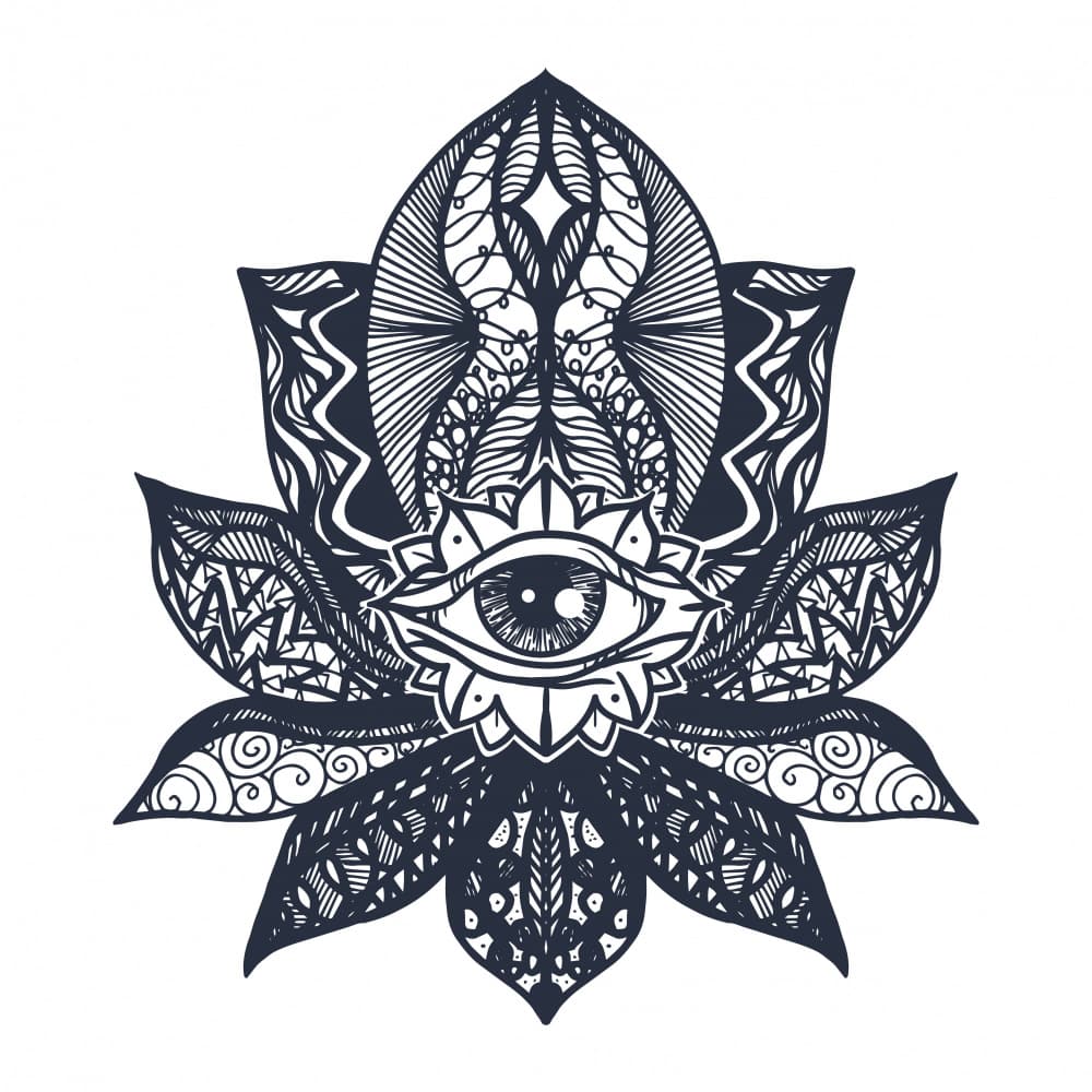 Spiritual Lotus Eye by Marika Barsrsind — canvas wall art