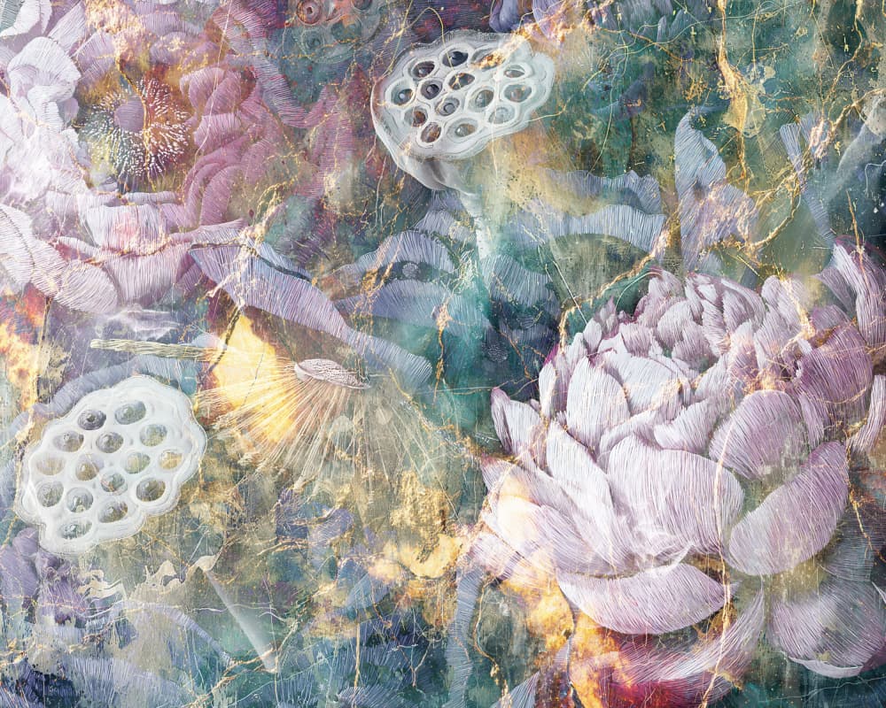 Ethereal Lotus Garden by Rafal Kulik — canvas wall art