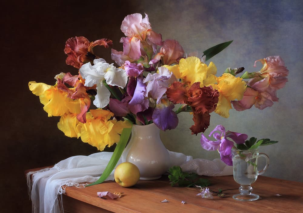 Colorful Iris Bouquet by Tatyana Skorokhod — canvas wall art