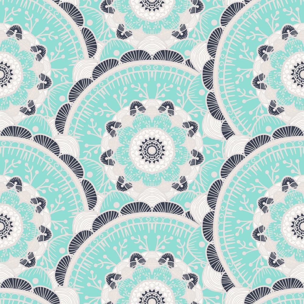 Bohemian Teal Mandalas by Marika Barsrsind — canvas wall art