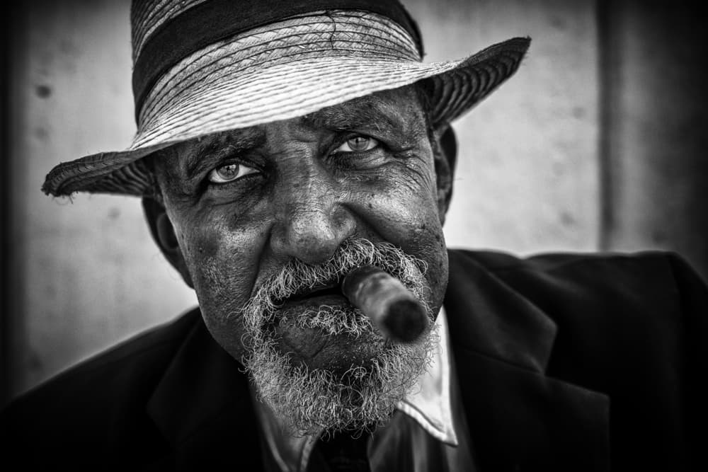 Intense Cigar Smoker by Pavol Stranak — canvas wall art