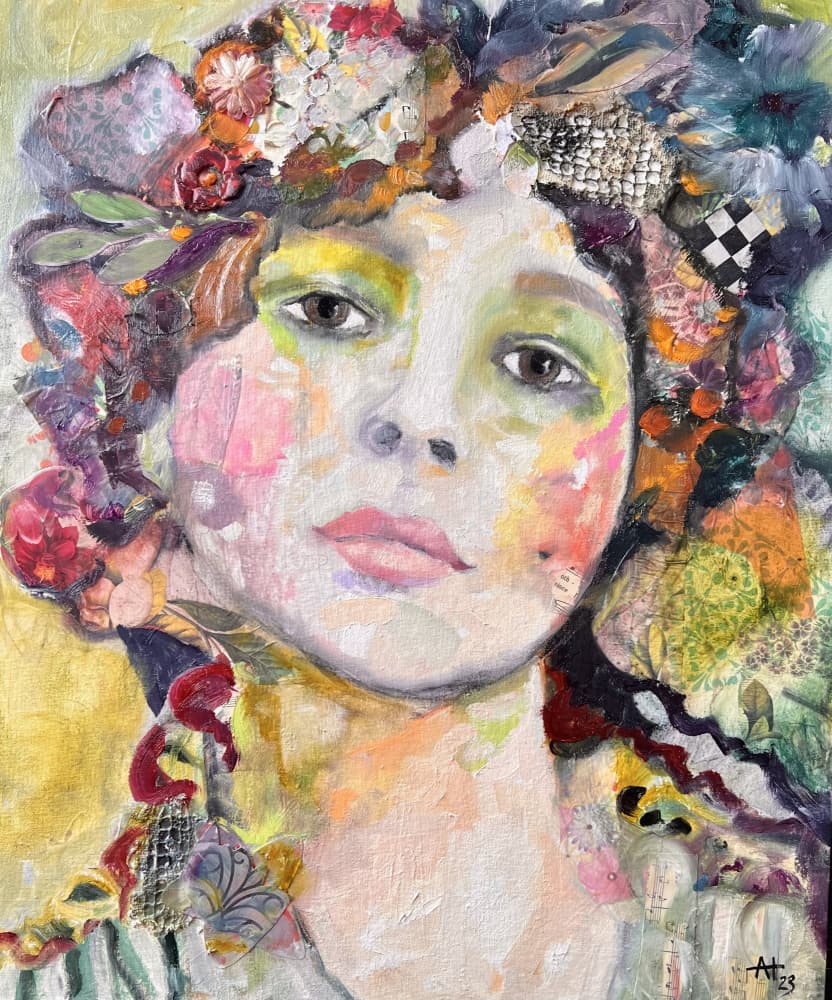 Whimsical Floral Woman by Alexandra Higgins — canvas wall art