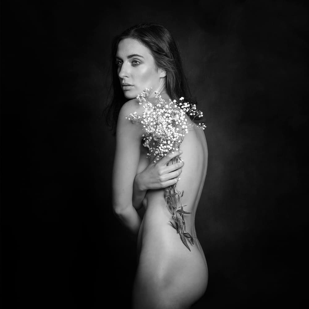 Delicate Floral Embrace by Mike Darzi — canvas wall art