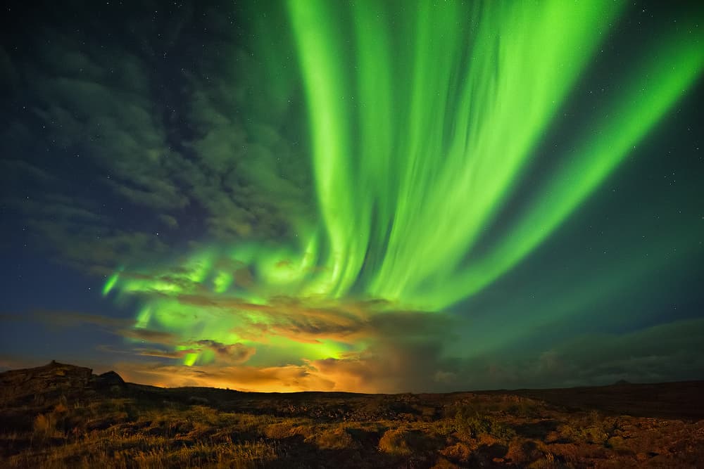 Green Northern Lights by Raymond Hoffmann — canvas wall art