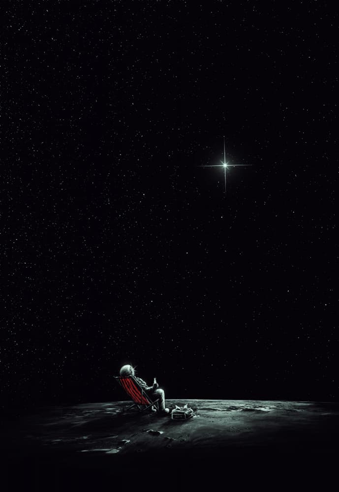 Astronaut Star Gazer by Nicebleed — canvas wall art