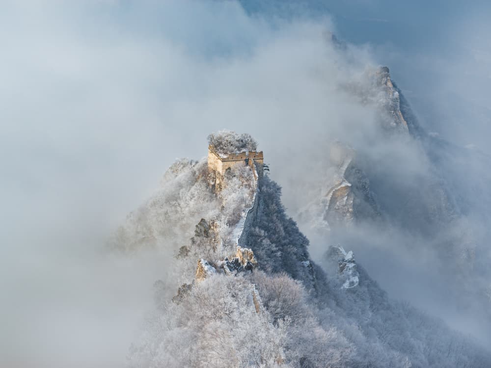 Winter Mountain Fortress by Simoon — canvas wall art