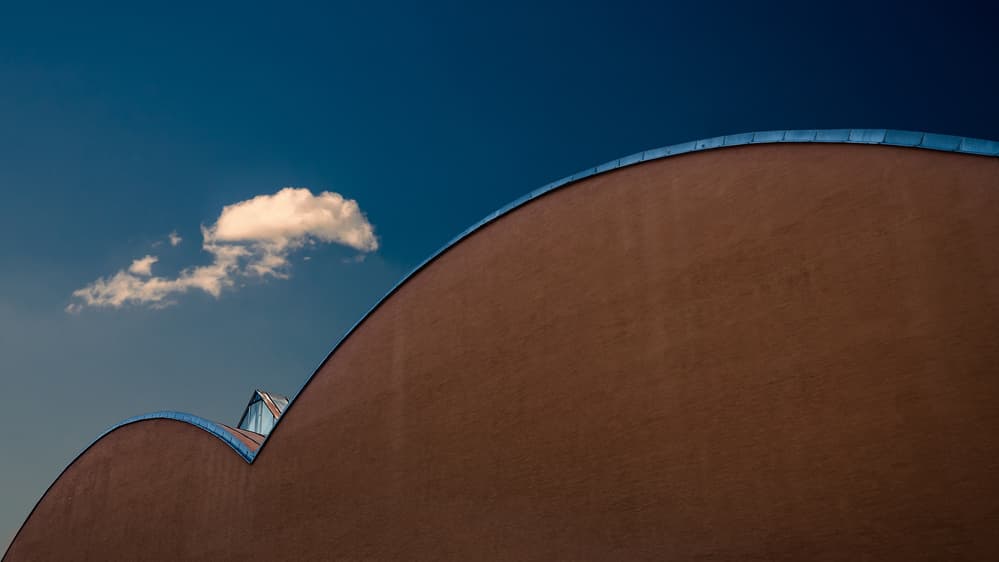 Modern Curves Blue Sky by Karol Važan — canvas wall art
