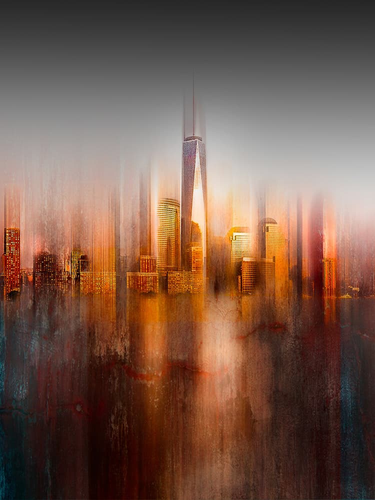 Glowing City Skyline by Carmine Chiriacò — canvas wall art