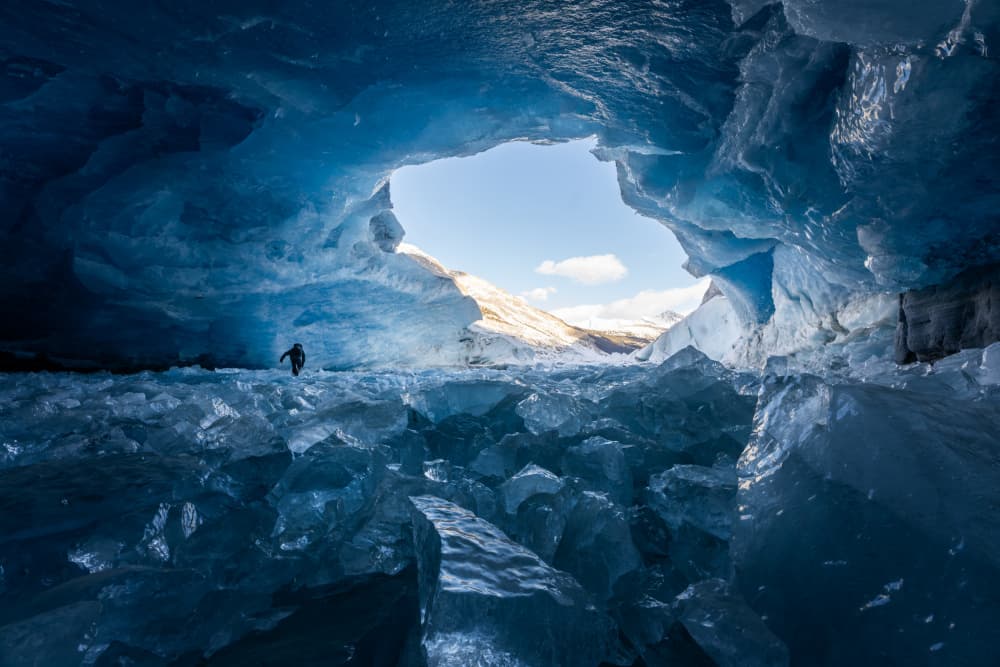 Blue Ice Cave Light by Yongnan Li (李永男) — canvas wall art