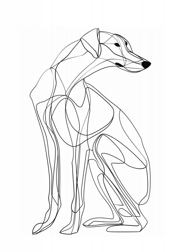 Abstract Line Dog by Justyna Jaszke — canvas wall art