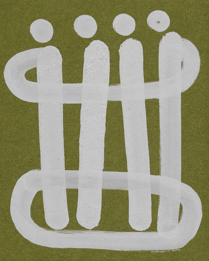 Abstract Four Figures by Santhosh ch — canvas wall art