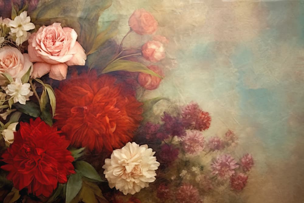 Vintage Floral Still Life by Bilge Paksoylu — canvas wall art