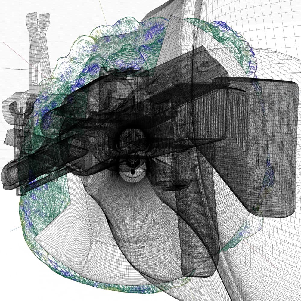 Dynamic Wireframe Flow by Veronika Che — canvas wall art
