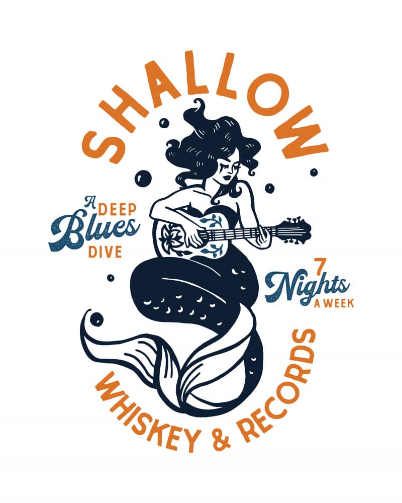 Shallow Whiskey &amp; Records Dive Bar Music Mermaid by The Whiskey Ginger — canvas wall art