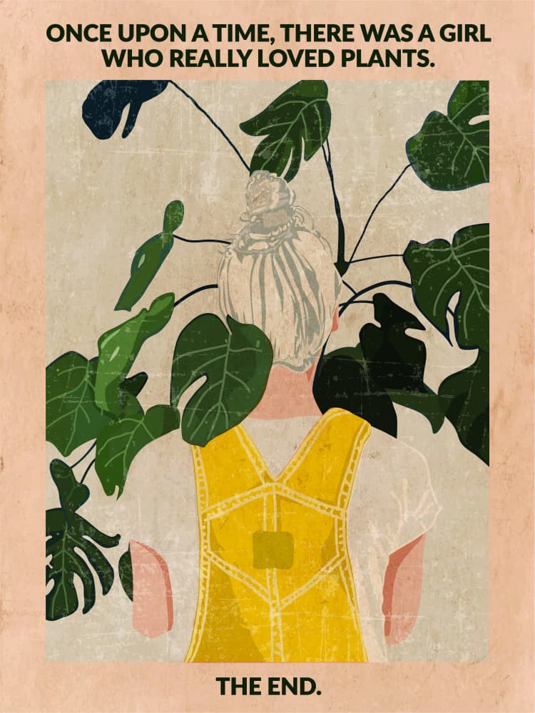 Plant Lover Girl by WallChart Art Studio — canvas wall art