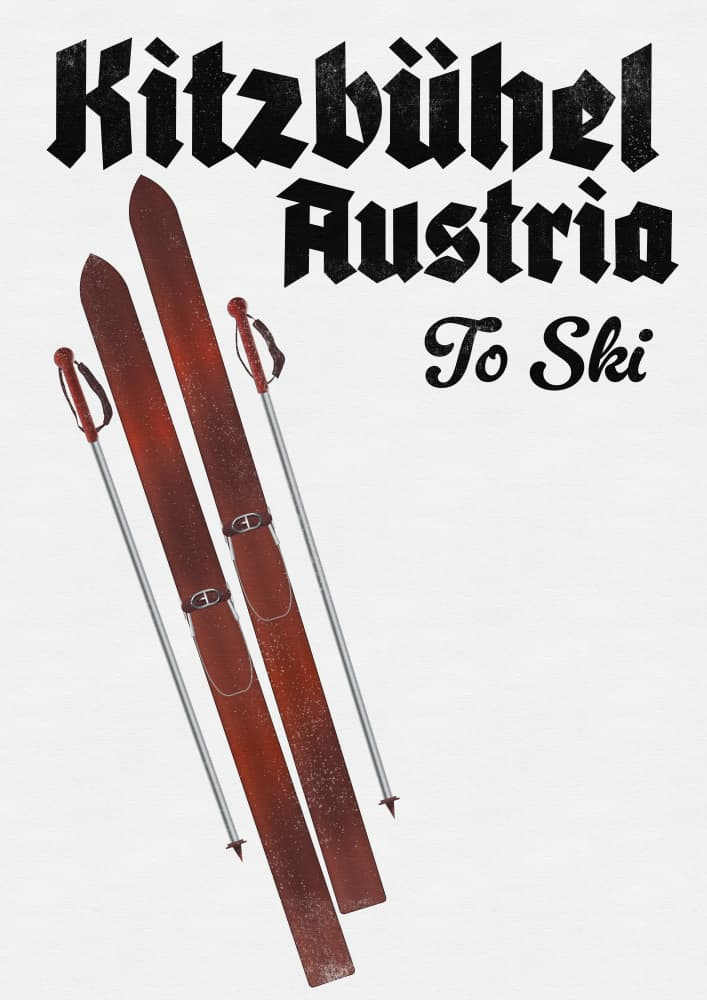 Vintage Kitzbühel Skis by Nicholas — canvas wall art