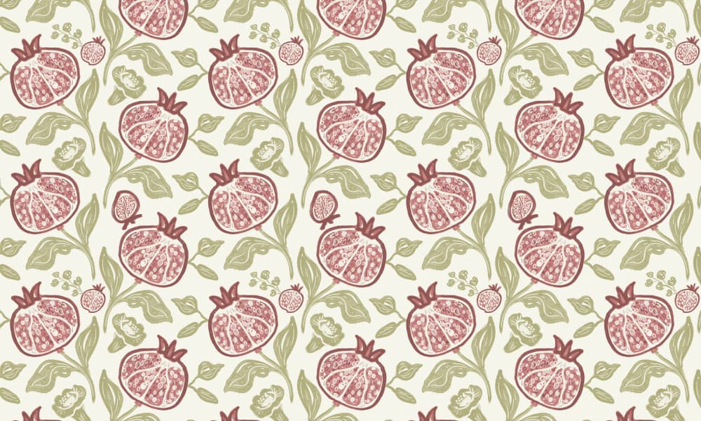 Pomegranates Pattern by Anis Illustration — canvas wall art